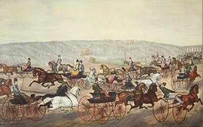 Racen op de laan, uitgegeven 1870, Currier & Ives